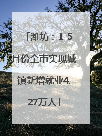 潍坊：1-5月份全市实现城镇新增就业4.27万人