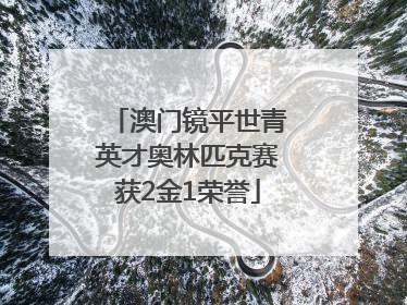 澳门镜平世青英才奥林匹克赛获2金1荣誉