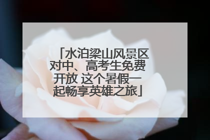 水泊梁山风景区对中、高考生免费开放 这个暑假一起畅享英雄之旅