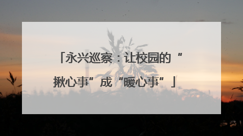永兴巡察：让校园的“揪心事”成“暖心事”