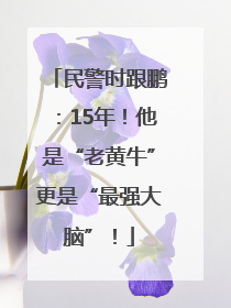 民警时跟鹏：15年！他是“老黄牛”更是“最强大脑”！