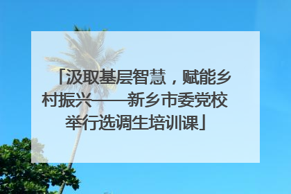 汲取基层智慧，赋能乡村振兴——新乡市委党校举行选调生培训课