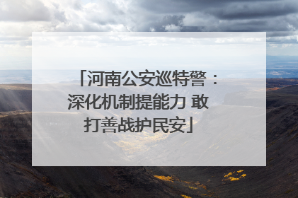 河南公安巡特警：深化机制提能力 敢打善战护民安