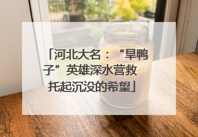 河北大名：“旱鸭子”英雄深水营救 托起沉没的希望