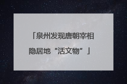 泉州发现唐朝宰相隐居地“活文物”