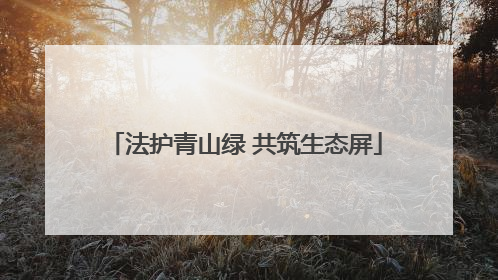 法护青山绿 共筑生态屏