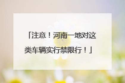 注意！河南一地对这类车辆实行禁限行！