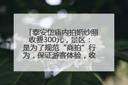 泰安岱庙内拍婚纱照收费300元，景区：是为了规范“商拍”行为，保证游客体验，收取费用全部上交国库