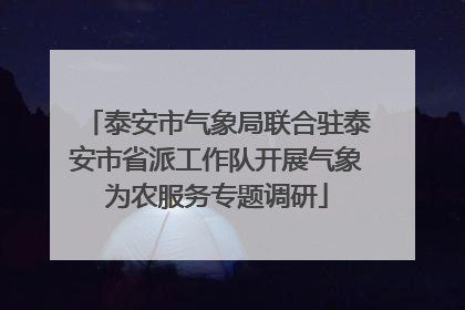 泰安市气象局联合驻泰安市省派工作队开展气象为农服务专题调研