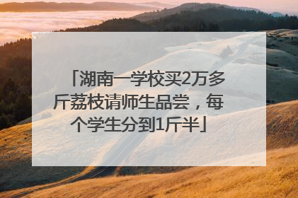 湖南一学校买2万多斤荔枝请师生品尝，每个学生分到1斤半