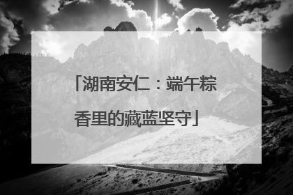 湖南安仁：端午粽香里的藏蓝坚守