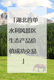 湖北首单水利风景区生态产品价值成功交易
