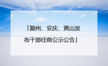 滁州、安庆、黄山发布干部任前公示公告