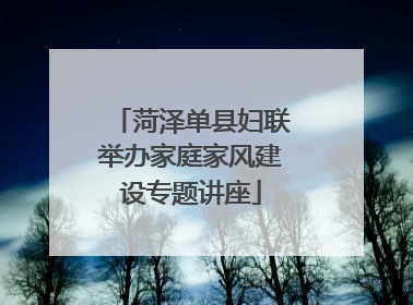 菏泽单县妇联举办家庭家风建设专题讲座