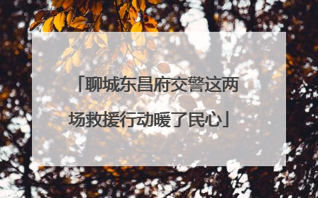 聊城东昌府交警这两场救援行动暖了民心