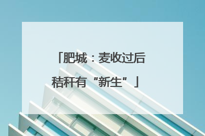 肥城：麦收过后秸秆有“新生”