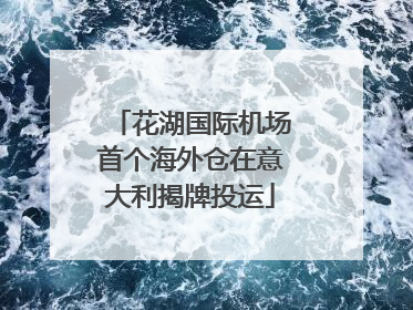 花湖国际机场首个海外仓在意大利揭牌投运