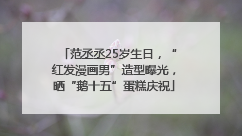 范丞丞25岁生日，“红发漫画男”造型曝光，晒“鹅十五”蛋糕庆祝