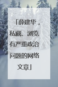 薛建华，私藏、浏览有严重政治问题的网络文章
