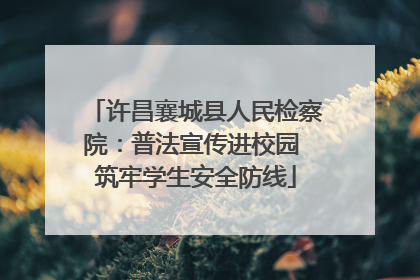 许昌襄城县人民检察院：普法宣传进校园 筑牢学生安全防线
