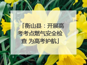 衡山县：开展高考考点燃气安全检查 为高考护航