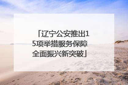 辽宁公安推出15项举措服务保障全面振兴新突破