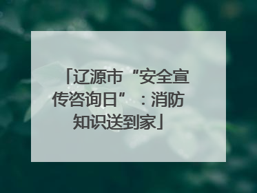 辽源市“安全宣传咨询日”：消防知识送到家