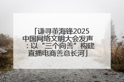 谦寻董海锋2025中国网络文明大会发声：以“三个向善”构建直播电商善意长河