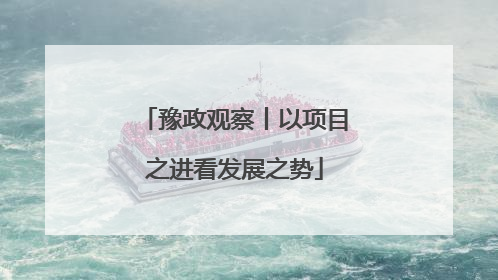 豫政观察丨以项目之进看发展之势