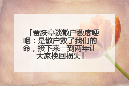 贾跃亭谈散户数度哽咽：是散户救了我们的命，接下来一到两年让大家挽回损失