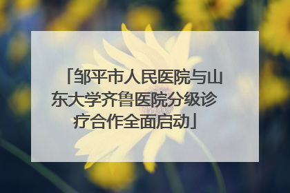 邹平市人民医院与山东大学齐鲁医院分级诊疗合作全面启动