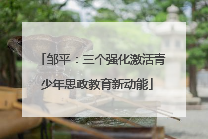 邹平：三个强化激活青少年思政教育新动能