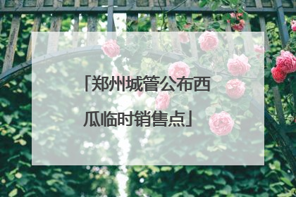 郑州城管公布西瓜临时销售点