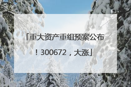 重大资产重组预案公布！300672，大涨