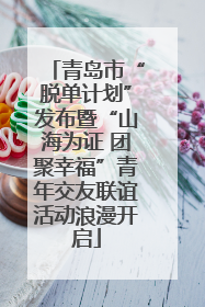 青岛市“脱单计划”发布暨“山海为证 团聚幸福”青年交友联谊活动浪漫开启