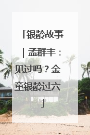 银龄故事｜孟群丰：见过吗？金童银龄过六一