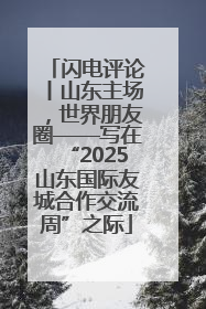 闪电评论丨山东主场，世界朋友圈——写在“2025山东国际友城合作交流周”之际