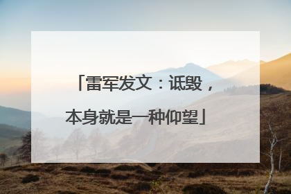 雷军发文：诋毁，本身就是一种仰望