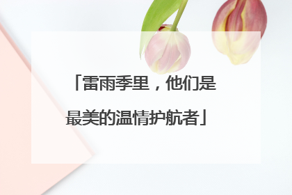雷雨季里，他们是最美的温情护航者