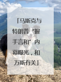 马斯克与特朗普“握手言和”内幕曝光，和万斯有关