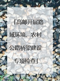 高邮开展路域环境、农村公路桥梁建设专项检查