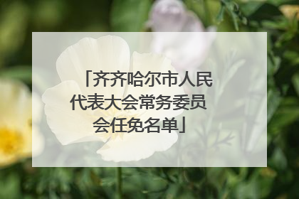 齐齐哈尔市人民代表大会常务委员会任免名单