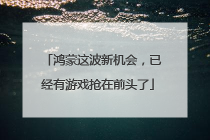 鸿蒙这波新机会，已经有游戏抢在前头了