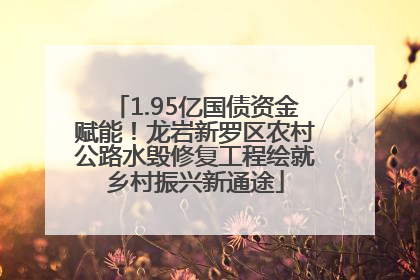 1.95亿国债资金赋能！龙岩新罗区农村公路水毁修复工程绘就乡村振兴新通途