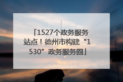 1527个政务服务站点！德州市构建“1530”政务服务圈