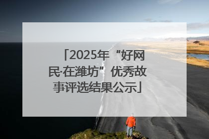 2025年“好网民·在潍坊”优秀故事评选结果公示