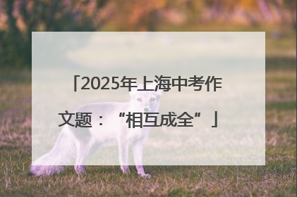 2025年上海中考作文题：“相互成全”