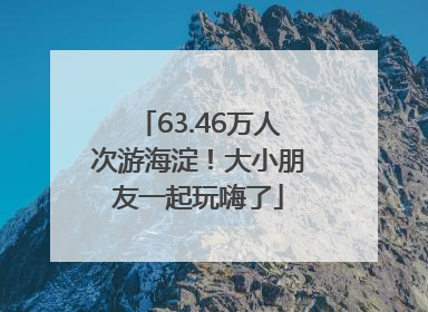 63.46万人次游海淀！大小朋友一起玩嗨了